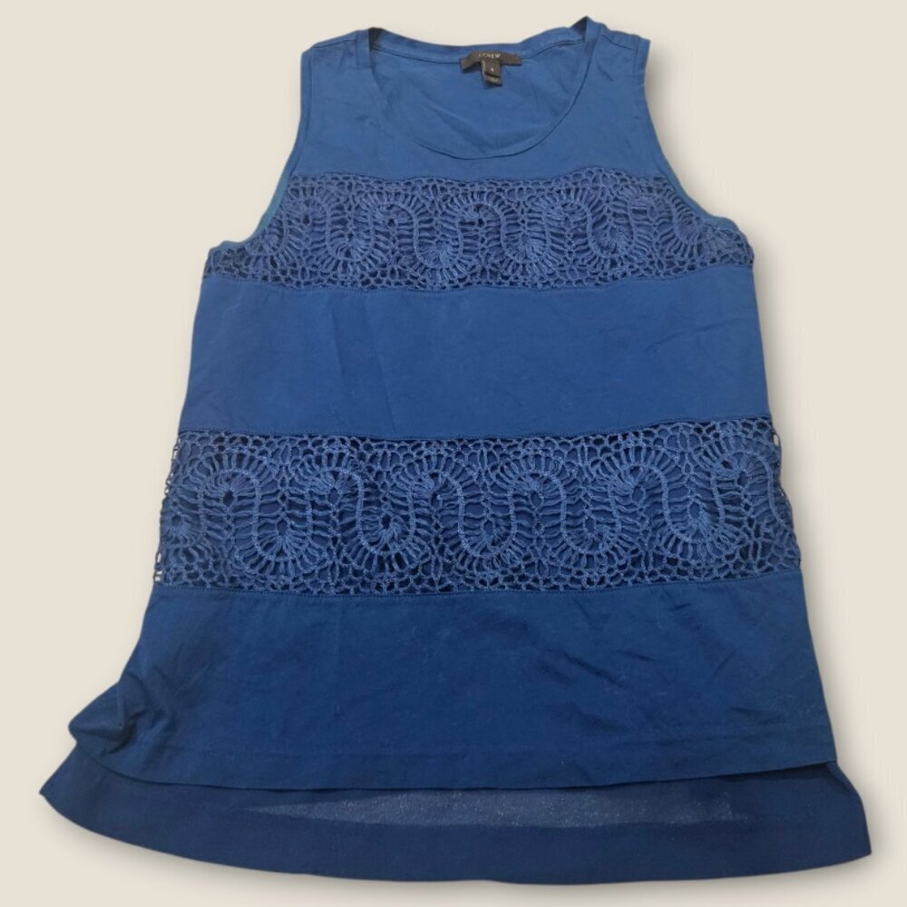 J Crew Sleeveless Top with Lace Panels Small